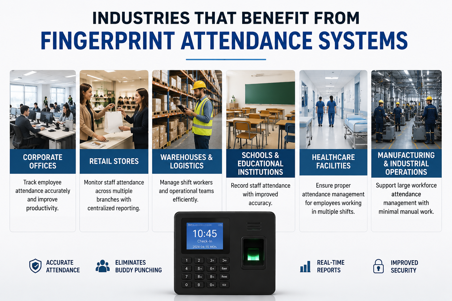 Industries That Benefit from Fingerprint Attendance Systems